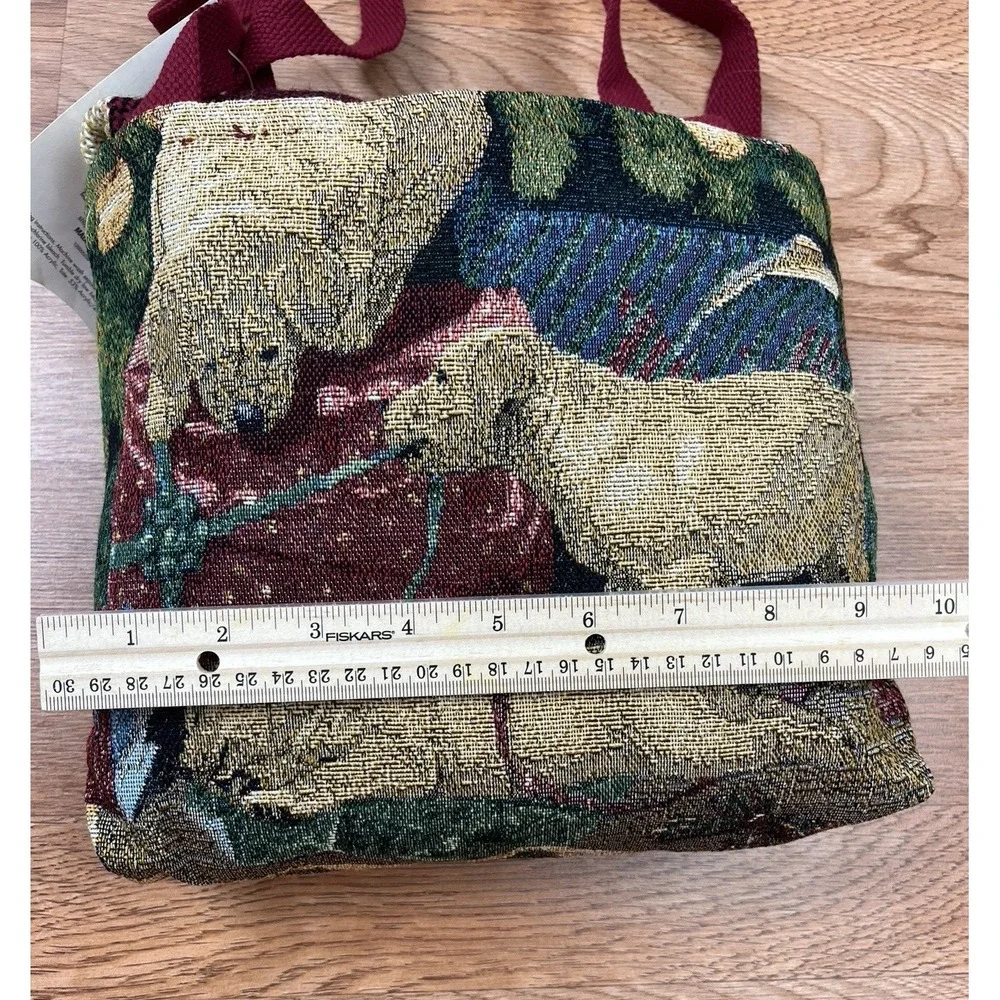 Vintage Mia Lane Labrador‎ Christmas Puppies Tapestry Throw Blanket & Bag NEW